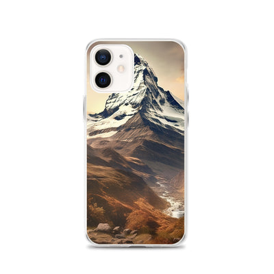Matterhorn - Epische Malerei - Landschaft - iPhone Schutzhülle (durchsichtig) berge xxx iPhone 12