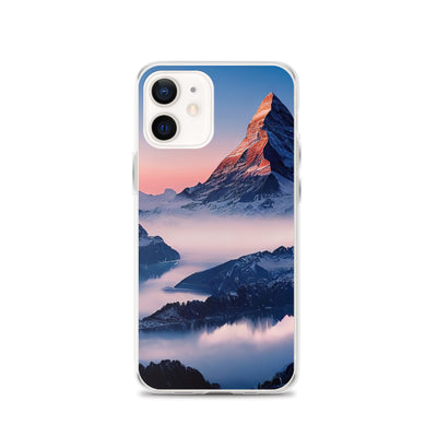 Matternhorn - Nebel - Berglandschaft - Malerei - iPhone Schutzhülle (durchsichtig) berge xxx iPhone 12