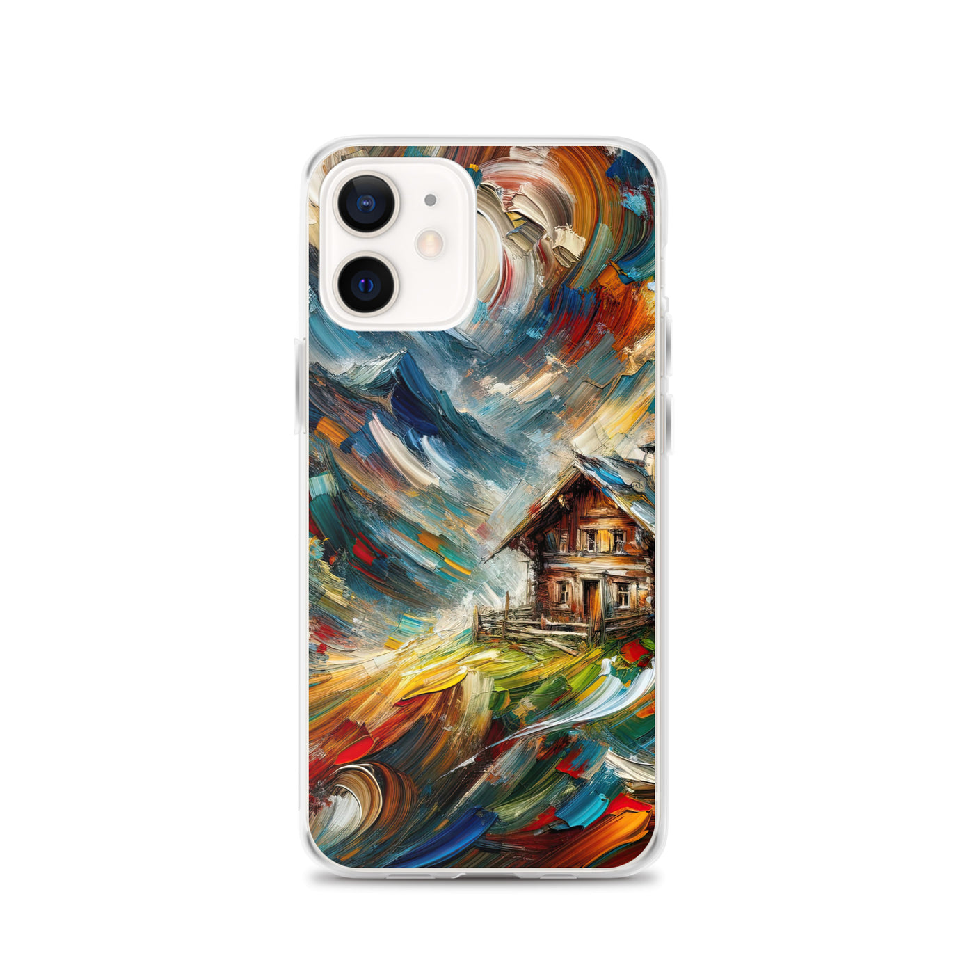 Expressionistisches Farbchaos der Alpen und Schönheit der Berge - Abstrakt - iPhone Schutzhülle (durchsichtig) berge xxx yyy zzz iPhone 12