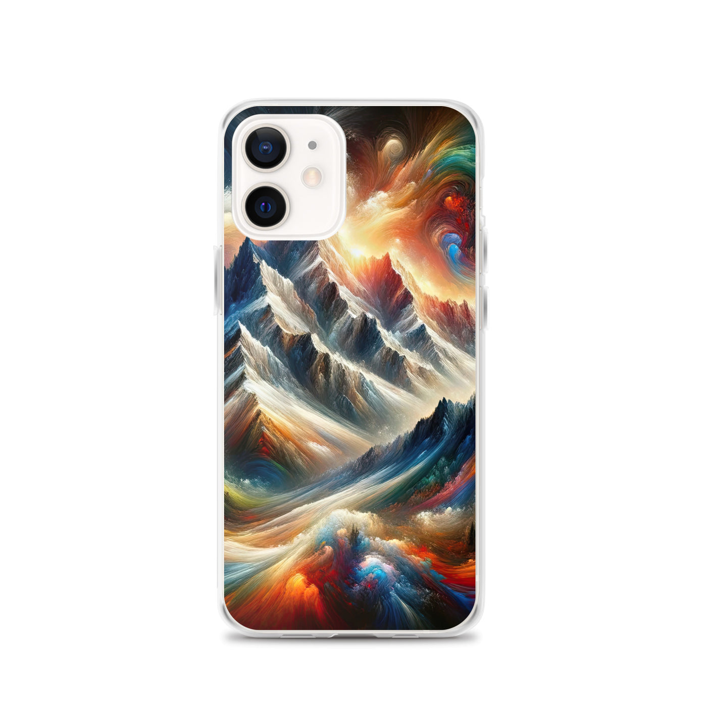 Expressionistische Alpen, Berge: Gemälde mit Farbexplosion - iPhone Schutzhülle (durchsichtig) berge xxx yyy zzz iPhone 12