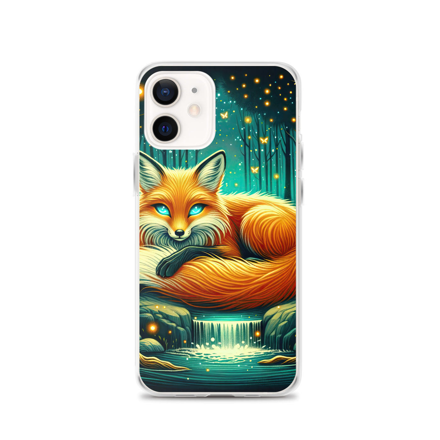 Bezaubernder Fuchs auf erleuchteter mystischer Waldlichtung - iPhone Schutzhülle (durchsichtig) camping xxx yyy zzz iPhone 12