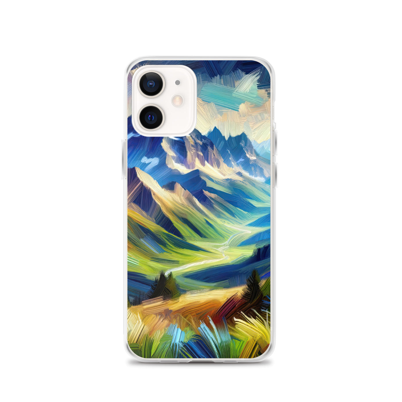 Impressionistische Alpen, lebendige Farbtupfer und Lichteffekte - iPhone Schutzhülle (durchsichtig) berge xxx yyy zzz iPhone 12