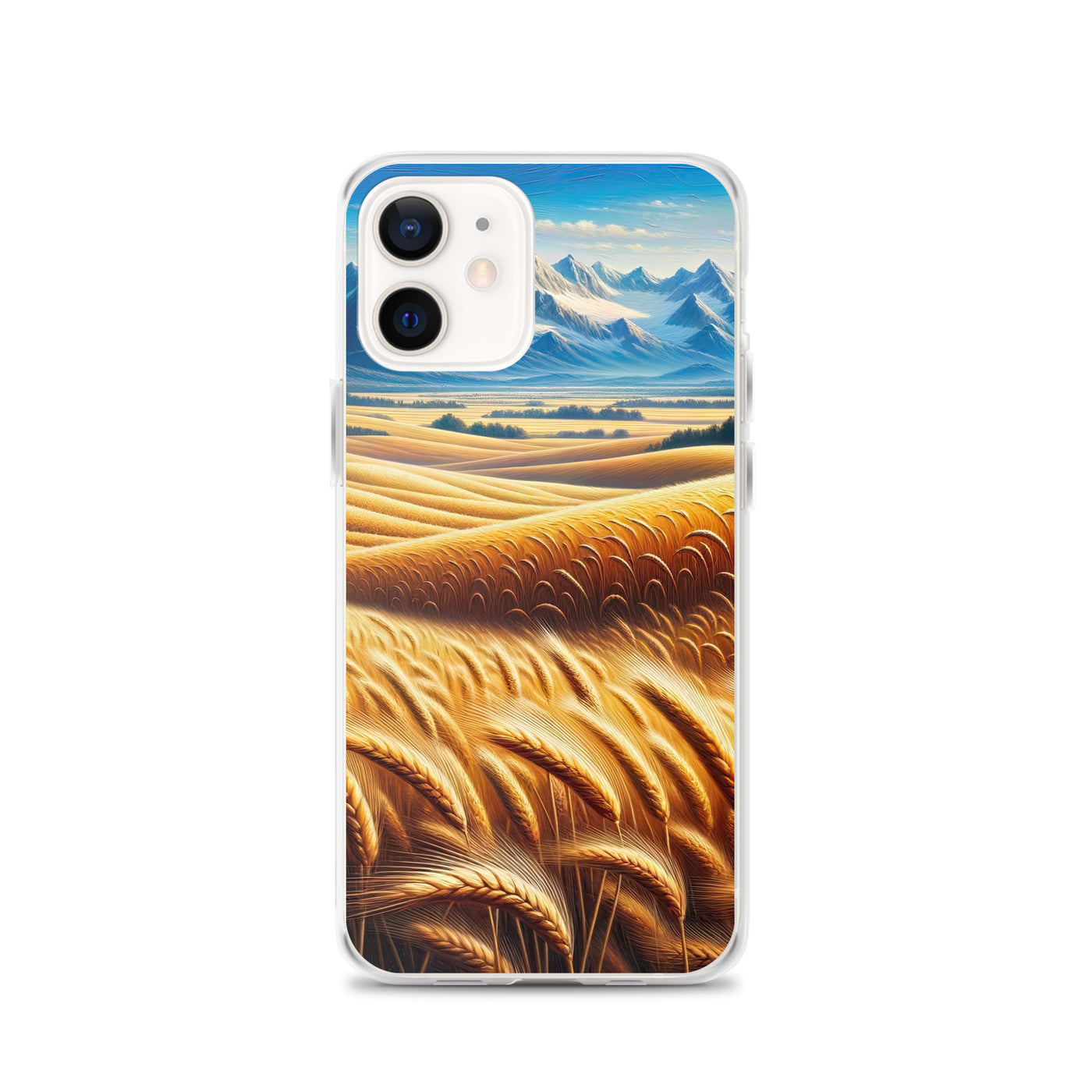 Ölgemälde eines weiten bayerischen Weizenfeldes, golden im Wind (TR) - iPhone Schutzhülle (durchsichtig) xxx yyy zzz iPhone 12