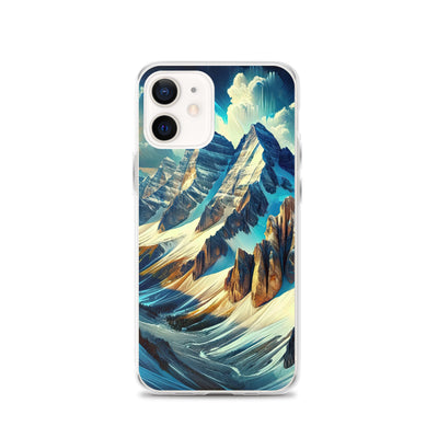 Majestätische Alpen in zufällig ausgewähltem Kunststil - iPhone Schutzhülle (durchsichtig) berge xxx yyy zzz iPhone 12