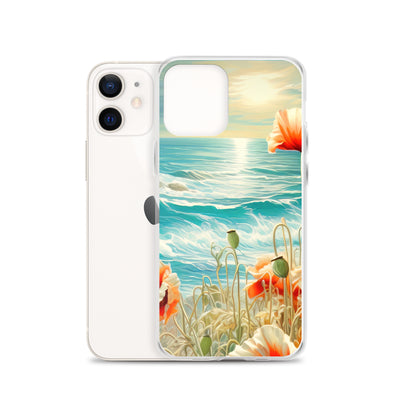 Blumen, Meer und Sonne - Malerei - iPhone Schutzhülle (durchsichtig) camping xxx