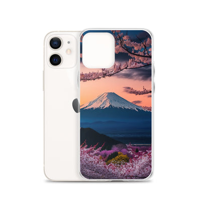 Berg - Pinke Bäume und Blumen - iPhone Schutzhülle (durchsichtig) berge xxx