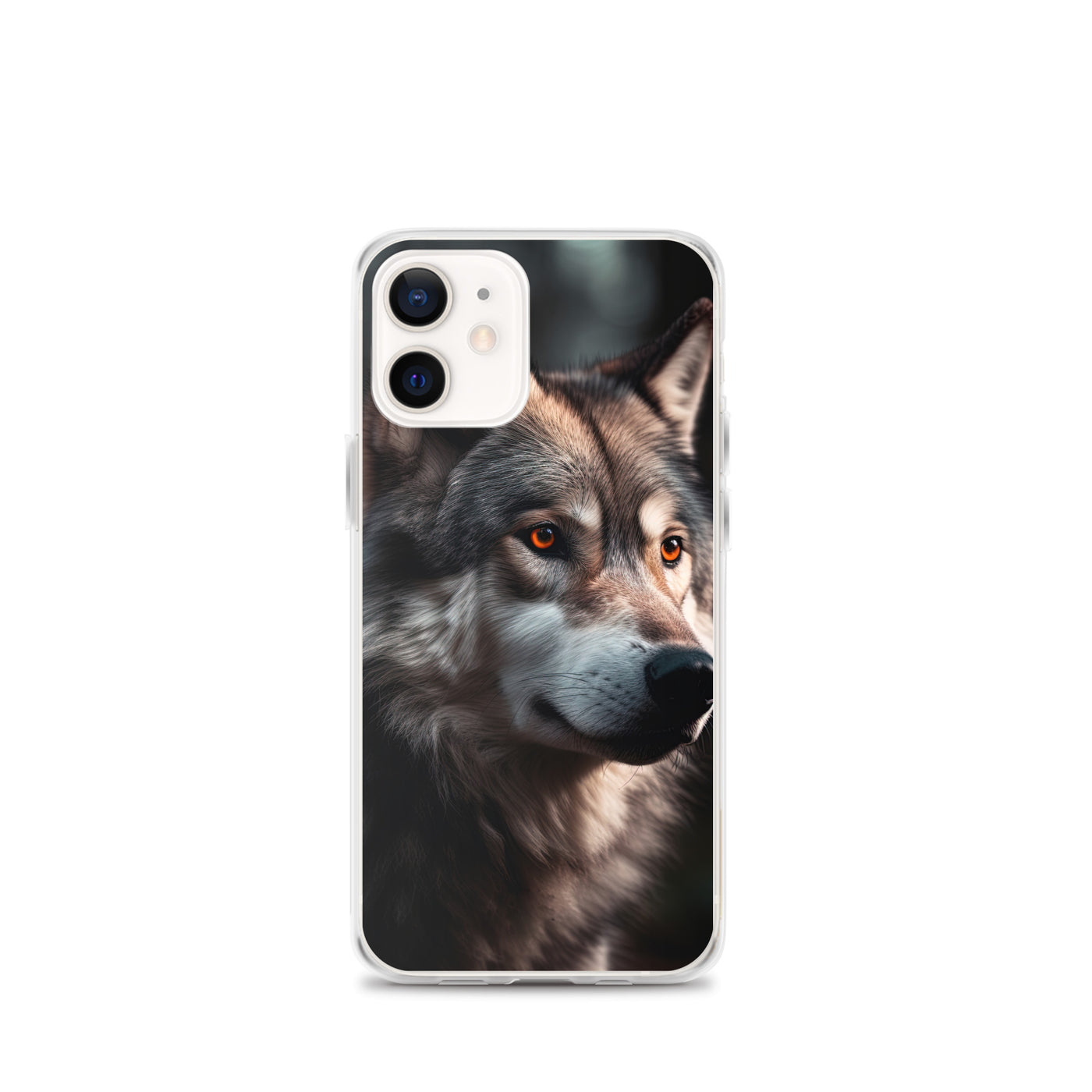 Wolf Porträt - Fotorealistische Malerei - iPhone Schutzhülle (durchsichtig) camping xxx iPhone 12 mini