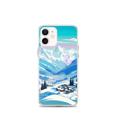 Berge und Schnee - Landschaft - iPhone Schutzhülle (durchsichtig) ski xxx iPhone 12 mini