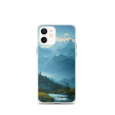 Gebirge, Wald und Bach - iPhone Schutzhülle (durchsichtig) berge xxx iPhone 12 mini