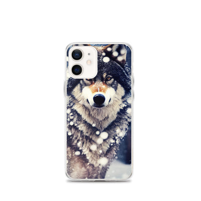 Wolf im Schnee - Episches Foto - iPhone Schutzhülle (durchsichtig) camping xxx iPhone 12 mini