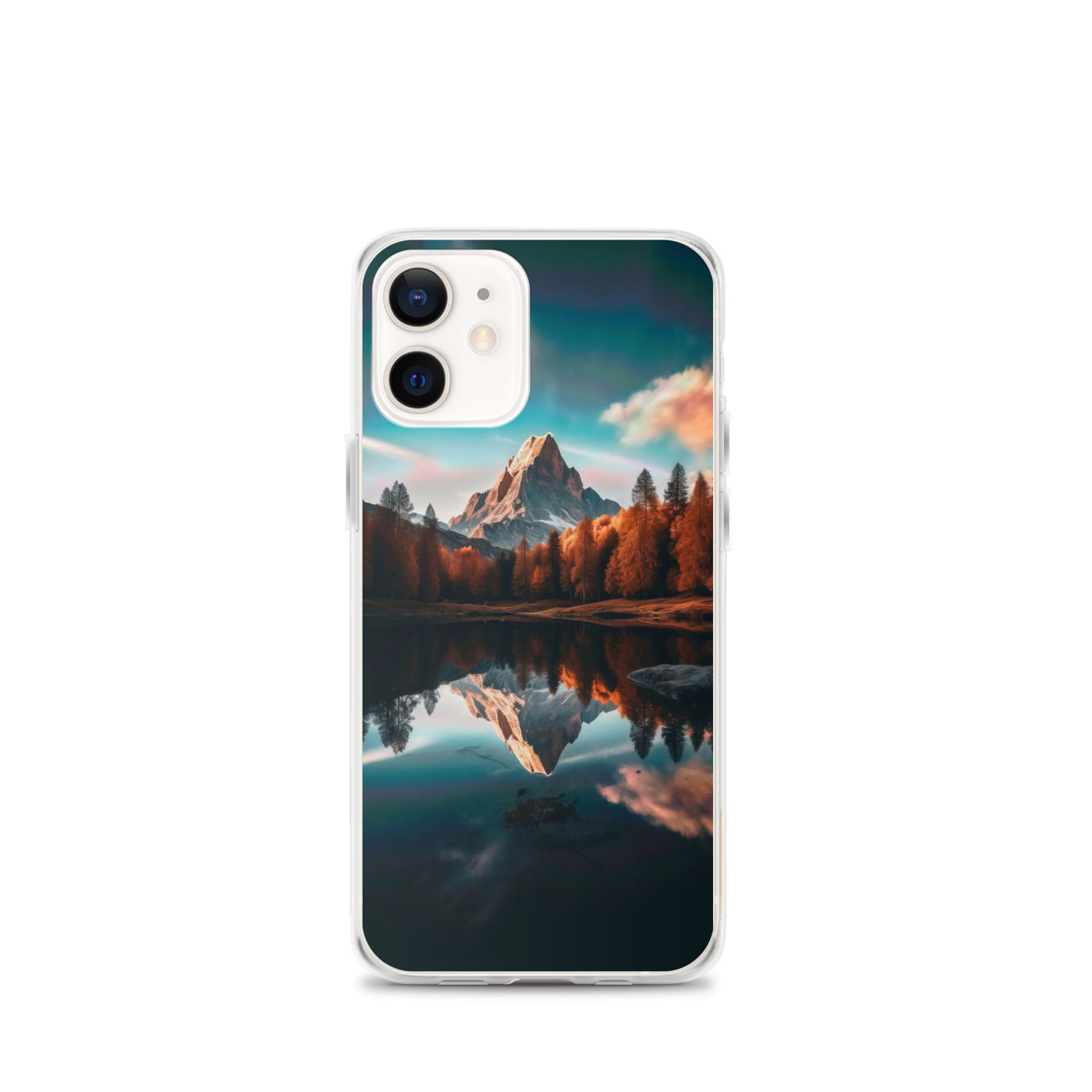 Bergsee, Berg und Bäume - Foto - iPhone Schutzhülle (durchsichtig) berge xxx iPhone 12 mini