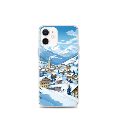 Kitzbühl - Berge und Schnee - Landschaftsmalerei - iPhone Schutzhülle (durchsichtig) ski xxx iPhone 12 mini
