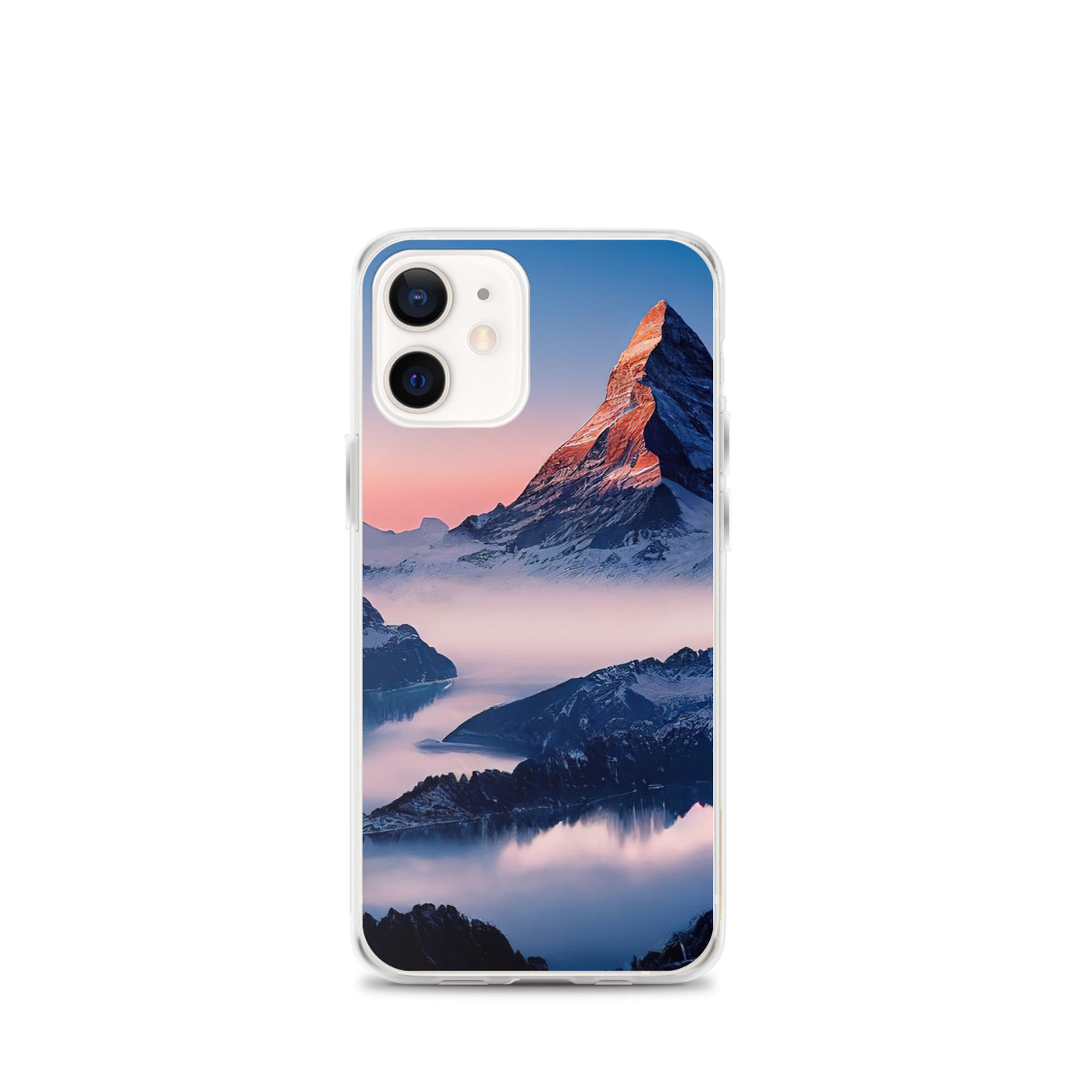 Matternhorn - Nebel - Berglandschaft - Malerei - iPhone Schutzhülle (durchsichtig) berge xxx iPhone 12 mini