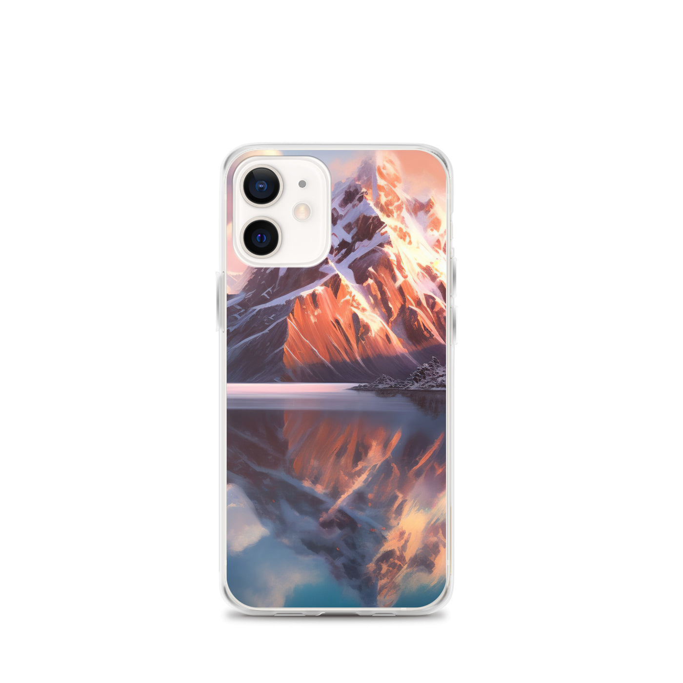 Berg und Bergsee - Landschaftsmalerei - iPhone Schutzhülle (durchsichtig) berge xxx iPhone 12 mini
