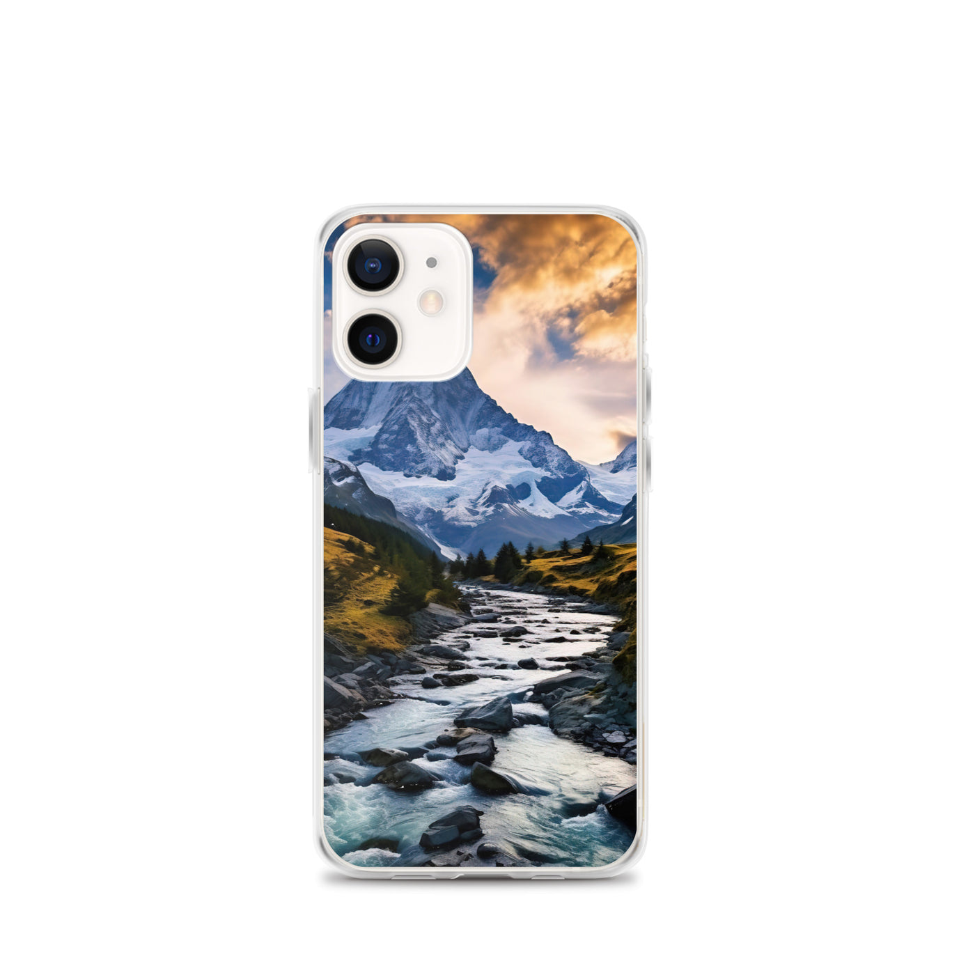 Berge und steiniger Bach - Epische Stimmung - iPhone Schutzhülle (durchsichtig) berge xxx iPhone 12 mini