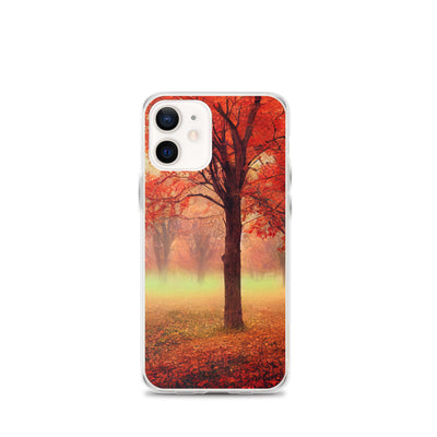 Wald im Herbst - Rote Herbstblätter - iPhone Schutzhülle (durchsichtig) camping xxx iPhone 12 mini