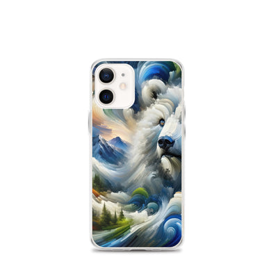 Abstrakte Alpen & Eisbär Kunst in dynamischen Farben - iPhone Schutzhülle (durchsichtig) camping xxx yyy zzz iPhone 12 mini