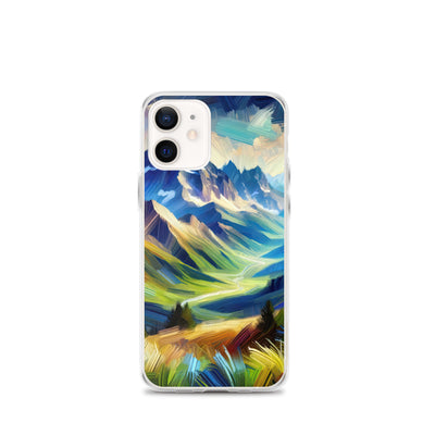 Impressionistische Alpen, lebendige Farbtupfer und Lichteffekte - iPhone Schutzhülle (durchsichtig) berge xxx yyy zzz iPhone 12 mini