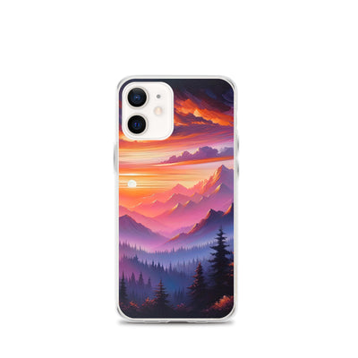 Ölgemälde der Alpenlandschaft im ätherischen Sonnenuntergang, himmlische Farbtöne - iPhone Schutzhülle (durchsichtig) berge xxx yyy zzz iPhone 12 mini