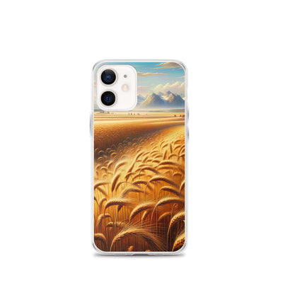 Ölgemälde eines bayerischen Weizenfeldes, endlose goldene Halme (TR) - iPhone Schutzhülle (durchsichtig) xxx yyy zzz iPhone 12 mini