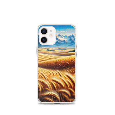 Ölgemälde eines weiten bayerischen Weizenfeldes, golden im Wind (TR) - iPhone Schutzhülle (durchsichtig) xxx yyy zzz iPhone 12 mini