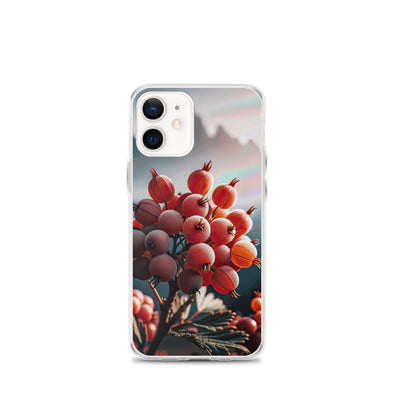 Foto einer Gruppe von Alpenbeeren mit kräftigen Farben und detaillierten Texturen - iPhone Schutzhülle (durchsichtig) berge xxx yyy zzz iPhone 12 mini