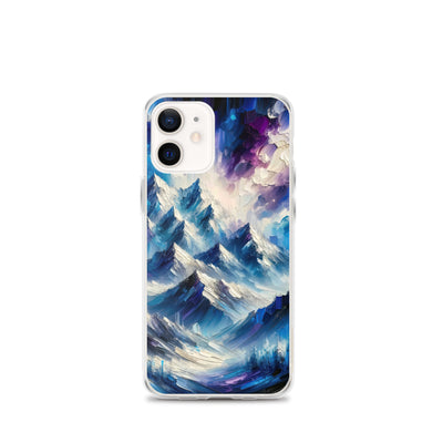 Alpenabstraktion mit dramatischem Himmel in Öl - iPhone Schutzhülle (durchsichtig) berge xxx yyy zzz iPhone 12 mini