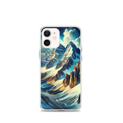 Majestätische Alpen in zufällig ausgewähltem Kunststil - iPhone Schutzhülle (durchsichtig) berge xxx yyy zzz iPhone 12 mini