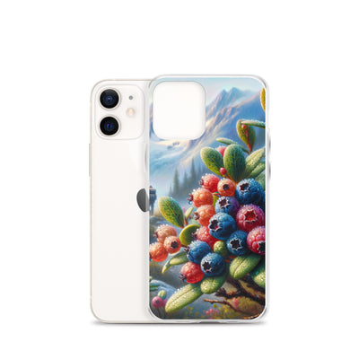 Ölgemälde einer Nahaufnahme von Alpenbeeren in satten Farben und zarten Texturen - iPhone Schutzhülle (durchsichtig) wandern xxx yyy zzz