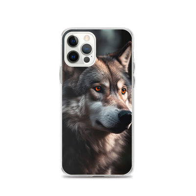 Wolf Porträt - Fotorealistische Malerei - iPhone Schutzhülle (durchsichtig) camping xxx iPhone 12 Pro