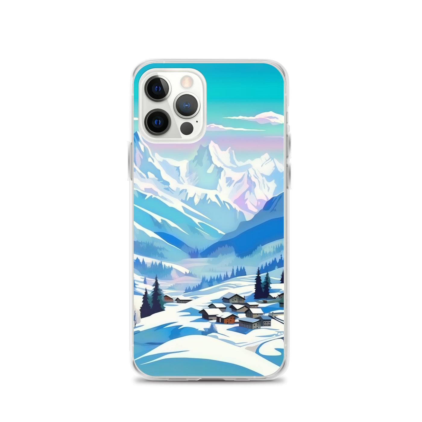 Berge und Schnee - Landschaft - iPhone Schutzhülle (durchsichtig) ski xxx iPhone 12 Pro