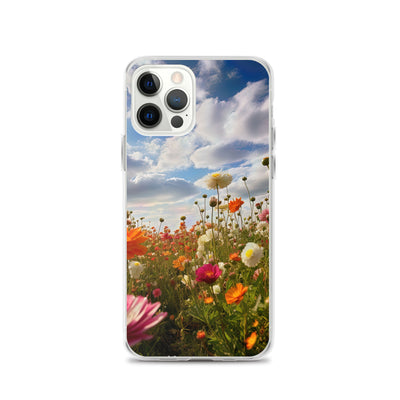 Blumenfeld und Sonnenschein - iPhone Schutzhülle (durchsichtig) camping xxx iPhone 12 Pro