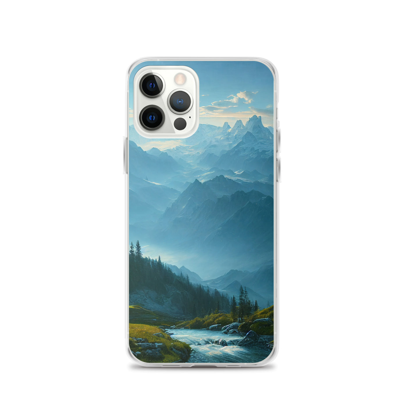 Gebirge, Wald und Bach - iPhone Schutzhülle (durchsichtig) berge xxx iPhone 12 Pro