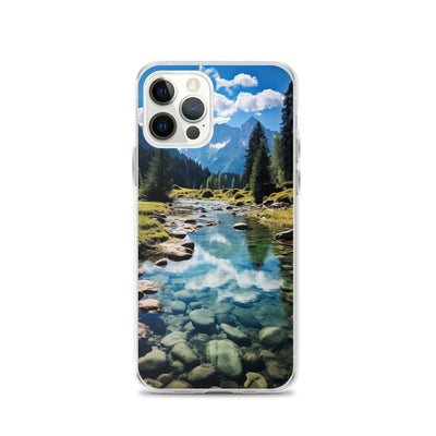 Österreichische Alpen und steiniger Bach - iPhone Schutzhülle (durchsichtig) berge xxx iPhone 12 Pro
