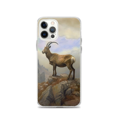 Steinbock am Berg - Wunderschöne Malerei - iPhone Schutzhülle (durchsichtig) berge xxx iPhone 12 Pro