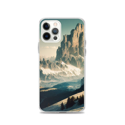 Dolomiten - Landschaftsmalerei - iPhone Schutzhülle (durchsichtig) berge xxx iPhone 12 Pro