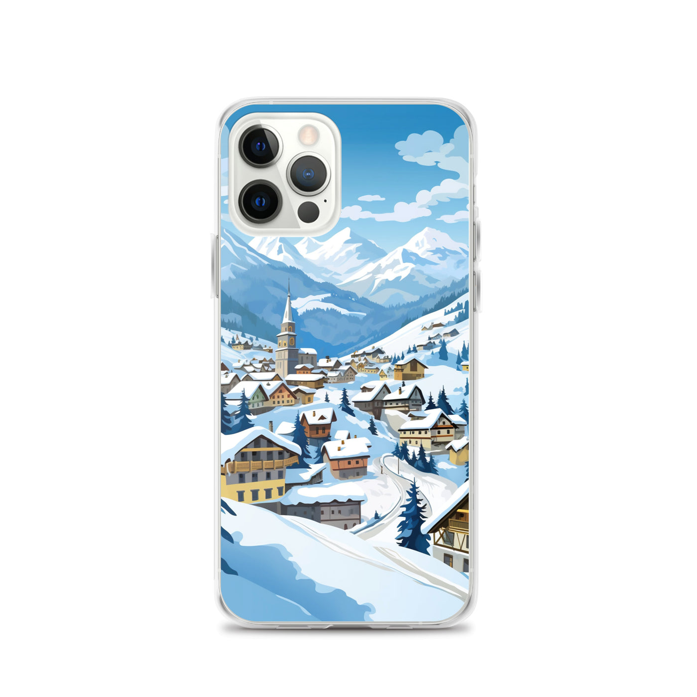 Kitzbühl - Berge und Schnee - Landschaftsmalerei - iPhone Schutzhülle (durchsichtig) ski xxx iPhone 12 Pro