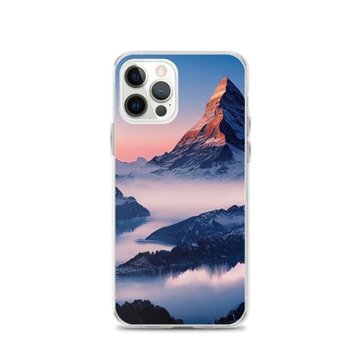 Matternhorn - Nebel - Berglandschaft - Malerei - iPhone Schutzhülle (durchsichtig) berge xxx iPhone 12 Pro