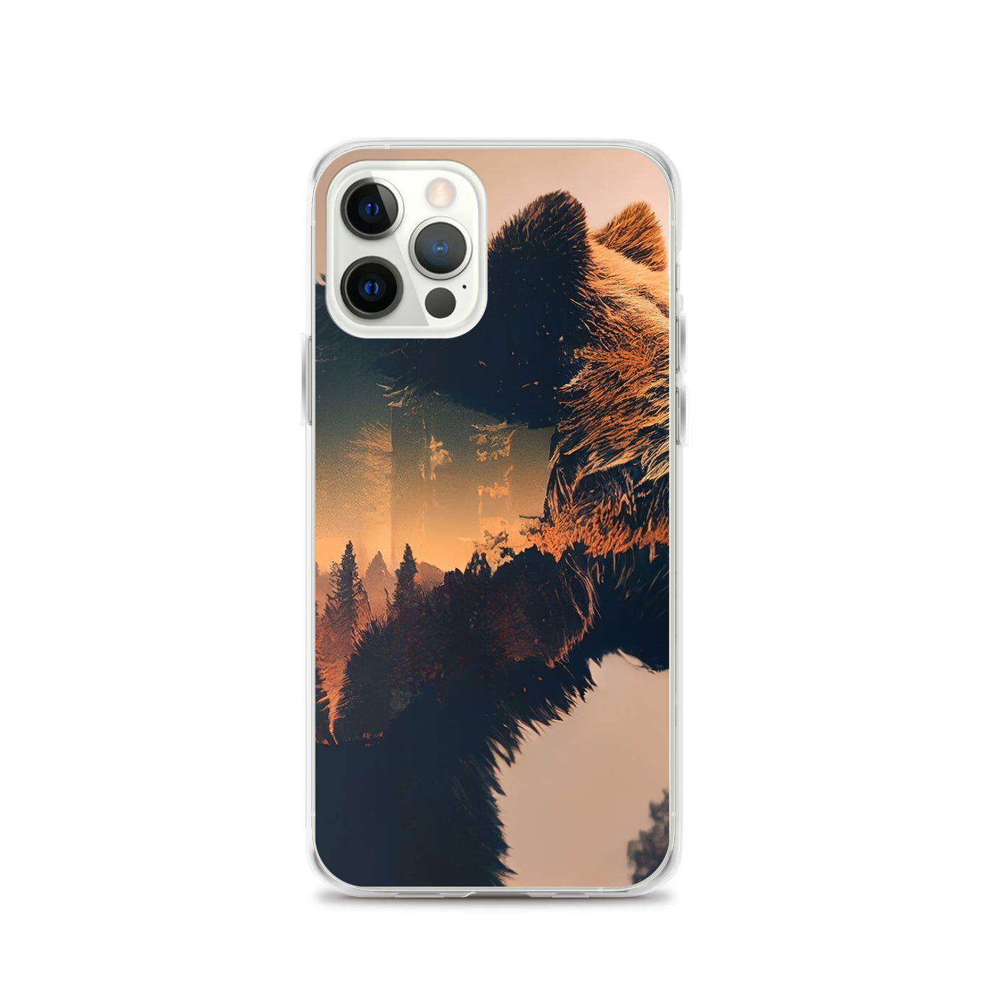 Bär und Bäume Illustration - iPhone Schutzhülle (durchsichtig) camping xxx iPhone 12 Pro