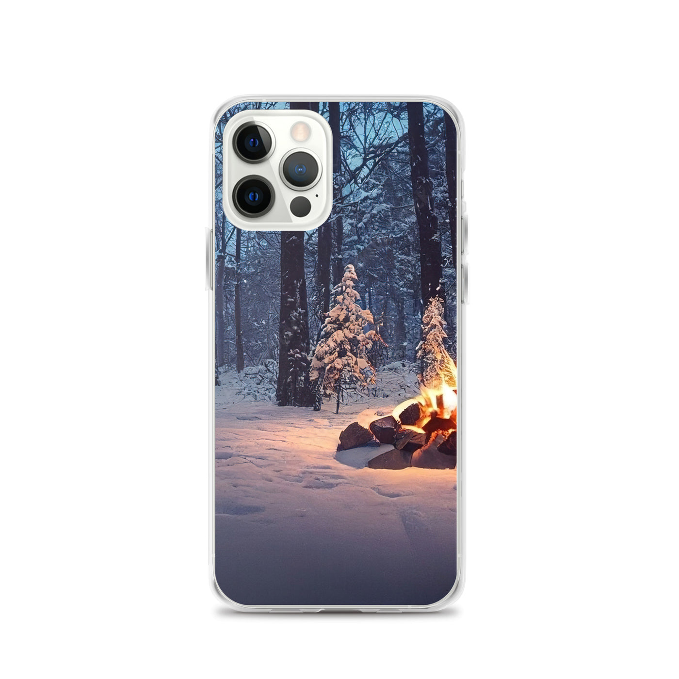 Lagerfeuer im Winter - Camping Foto - iPhone Schutzhülle (durchsichtig) camping xxx iPhone 12 Pro