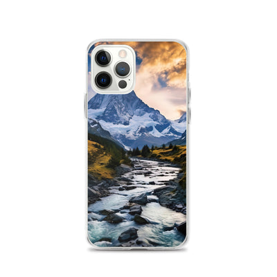 Berge und steiniger Bach - Epische Stimmung - iPhone Schutzhülle (durchsichtig) berge xxx iPhone 12 Pro