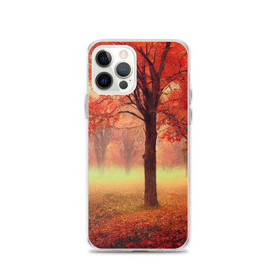 Wald im Herbst - Rote Herbstblätter - iPhone Schutzhülle (durchsichtig) camping xxx iPhone 12 Pro