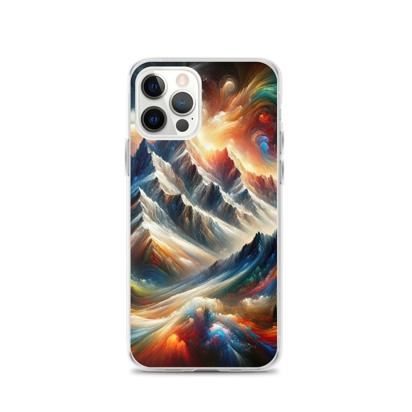 Expressionistische Alpen, Berge: Gemälde mit Farbexplosion - iPhone Schutzhülle (durchsichtig) berge xxx yyy zzz iPhone 12 Pro