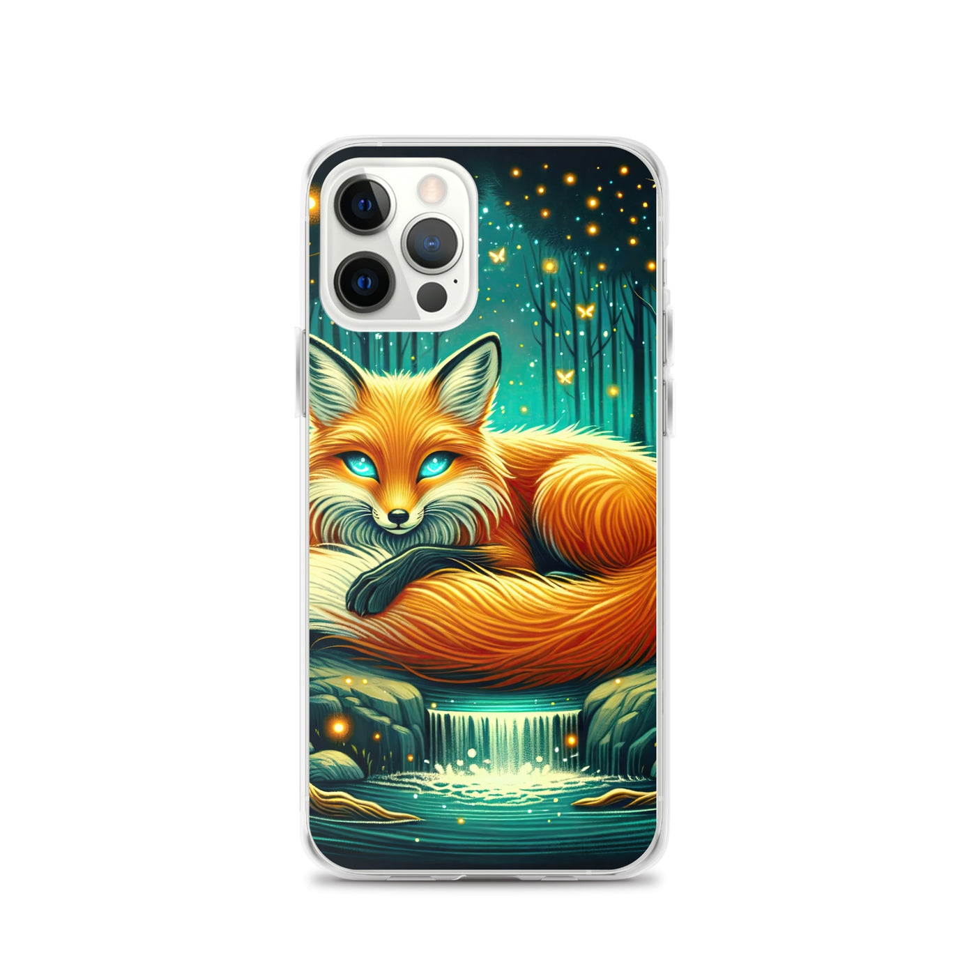 Bezaubernder Fuchs auf erleuchteter mystischer Waldlichtung - iPhone Schutzhülle (durchsichtig) camping xxx yyy zzz iPhone 12 Pro