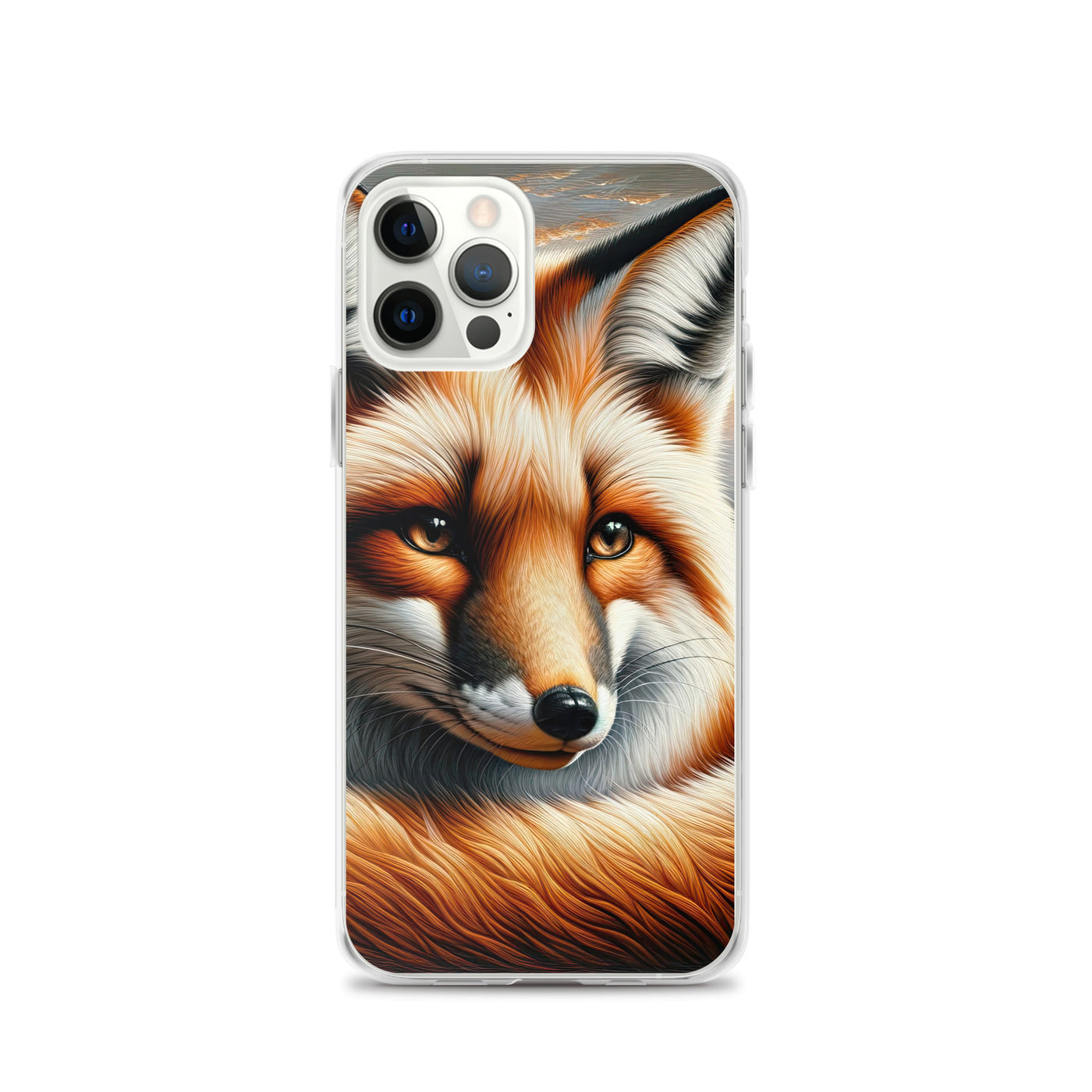 Ölgemälde eines nachdenklichen Fuchses mit weisem Blick - iPhone Schutzhülle (durchsichtig) camping xxx yyy zzz iPhone 12 Pro