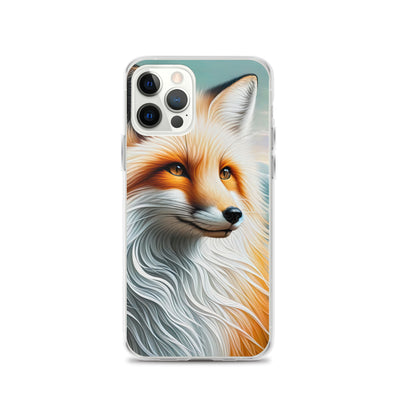 Ölgemälde eines anmutigen, intelligent blickenden Fuchses in Orange-Weiß - iPhone Schutzhülle (durchsichtig) camping xxx yyy zzz iPhone 12 Pro