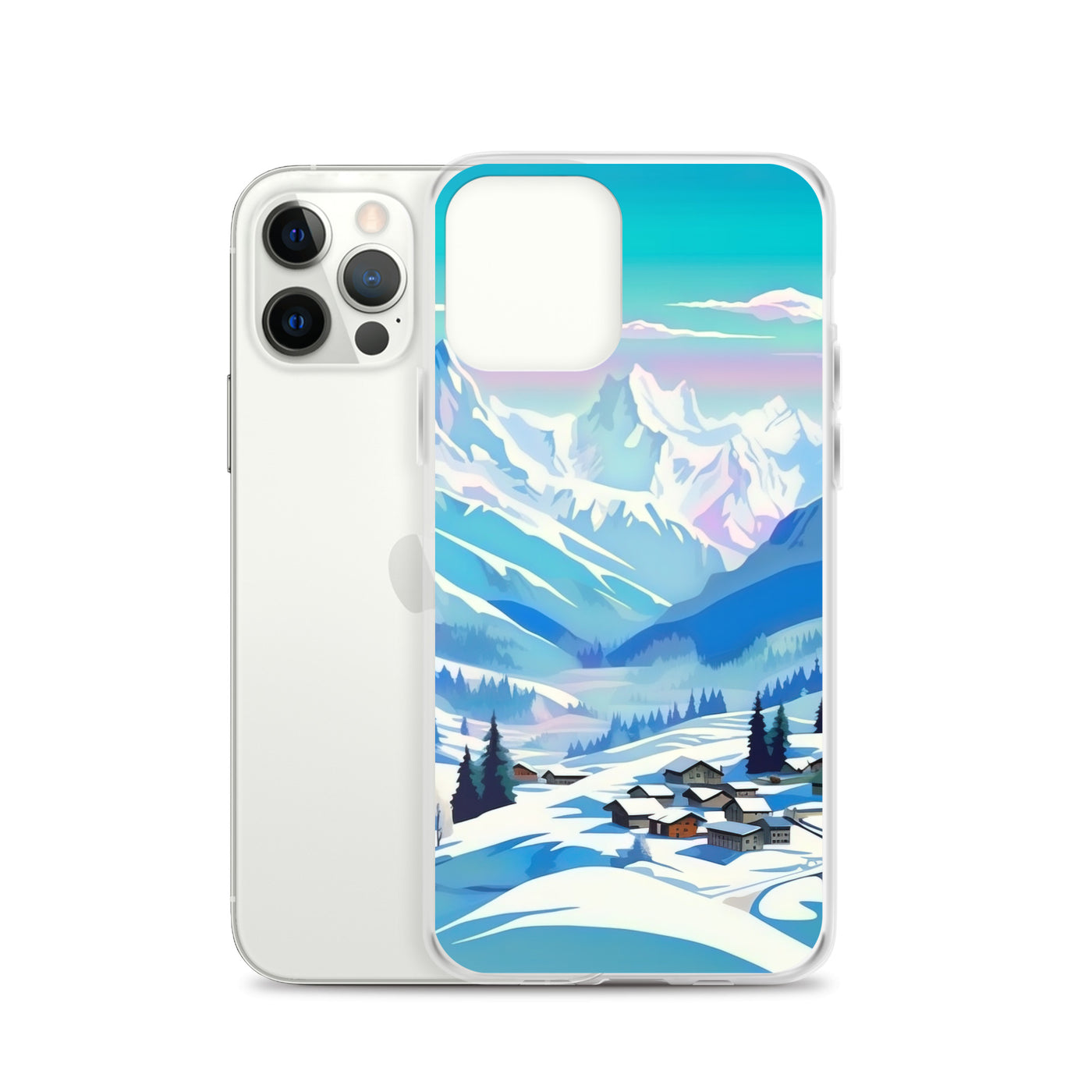 Berge und Schnee - Landschaft - iPhone Schutzhülle (durchsichtig) ski xxx