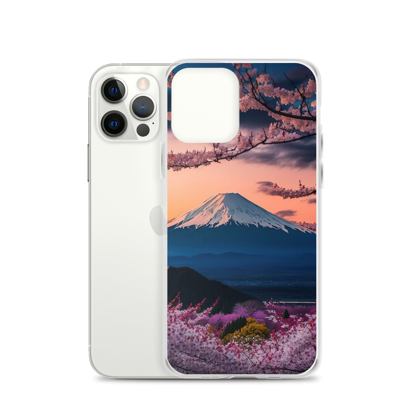 Berg - Pinke Bäume und Blumen - iPhone Schutzhülle (durchsichtig) berge xxx