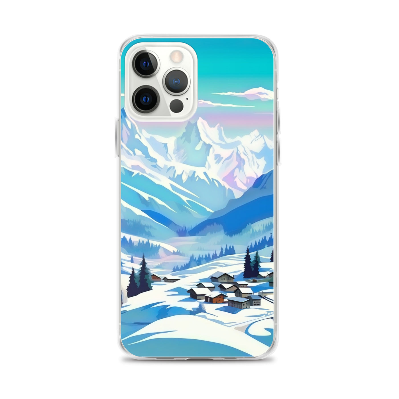 Berge und Schnee - Landschaft - iPhone Schutzhülle (durchsichtig) ski xxx iPhone 12 Pro Max