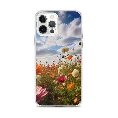 Blumenfeld und Sonnenschein - iPhone Schutzhülle (durchsichtig) camping xxx iPhone 12 Pro Max
